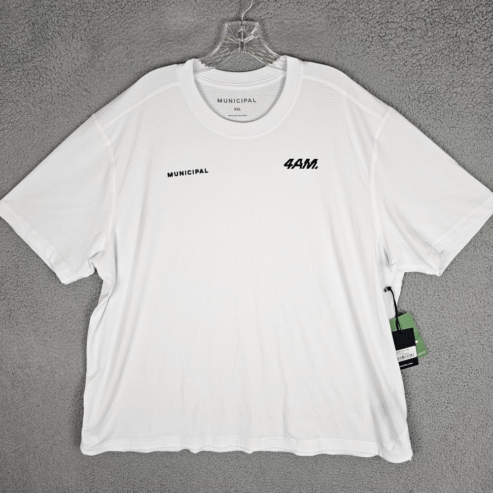Municipal T-Shirt Mens XXL White 4AM Training Drirelease MMSHI057-WHT-2XL